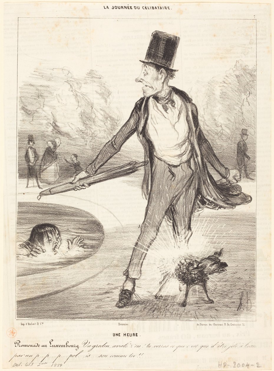 En timme - Promenad i Luxemburgträdgården av Honoré Daumier
