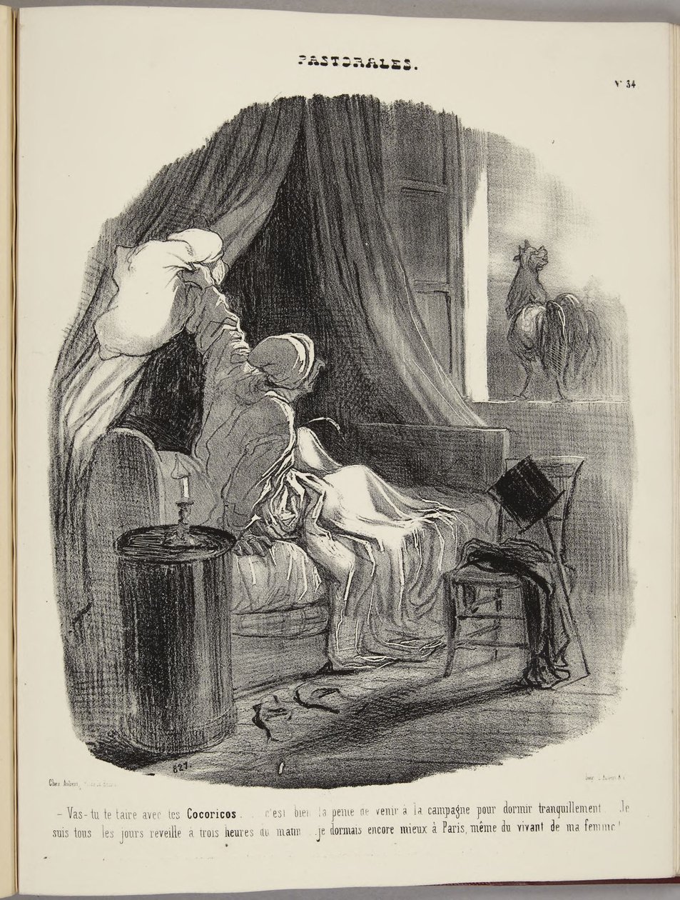 Kan du vara tyst med dina kuckeliku... av Honoré Daumier