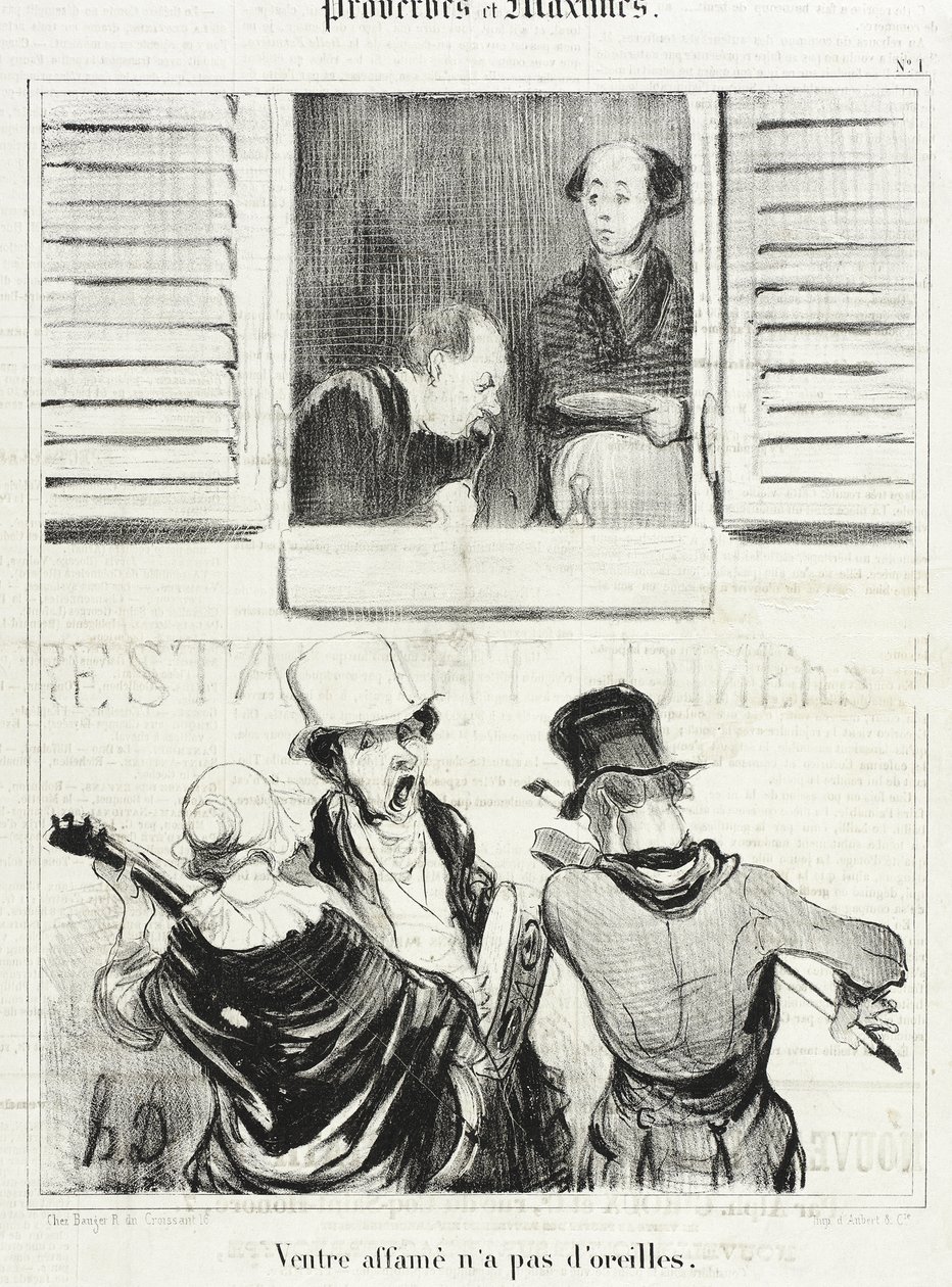 En hungrig mage har inga öron av Honoré Daumier