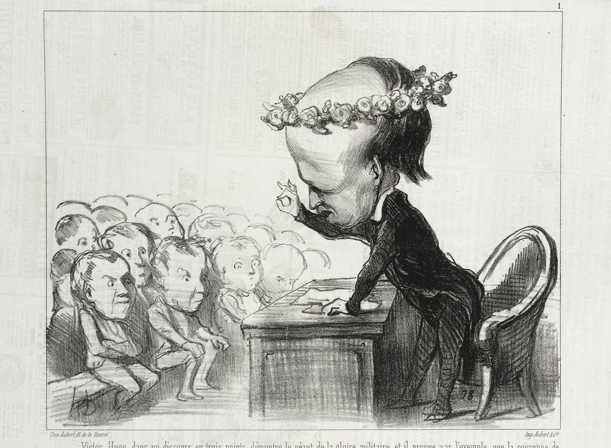 Victor Hugo i ett tal i tre punkter... av Honoré Daumier