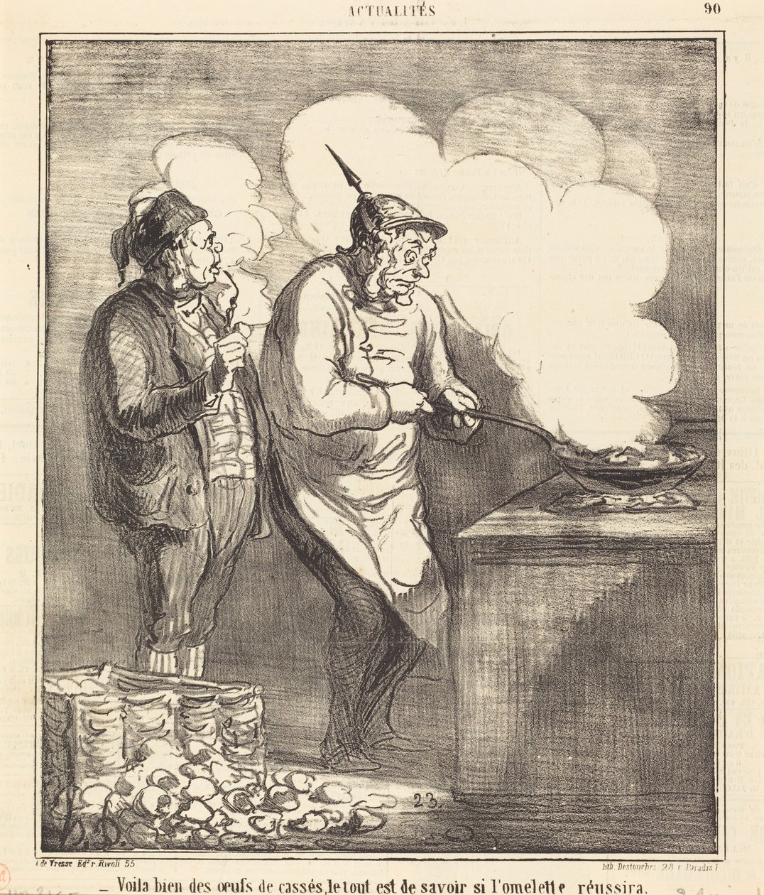 Där är verkligen många ägg krossade... av Honoré Daumier