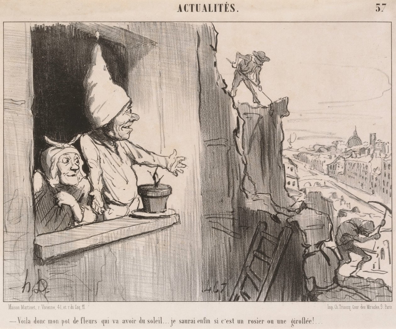 Se där... min blomkruka... kommer att få sol... av Honoré Daumier