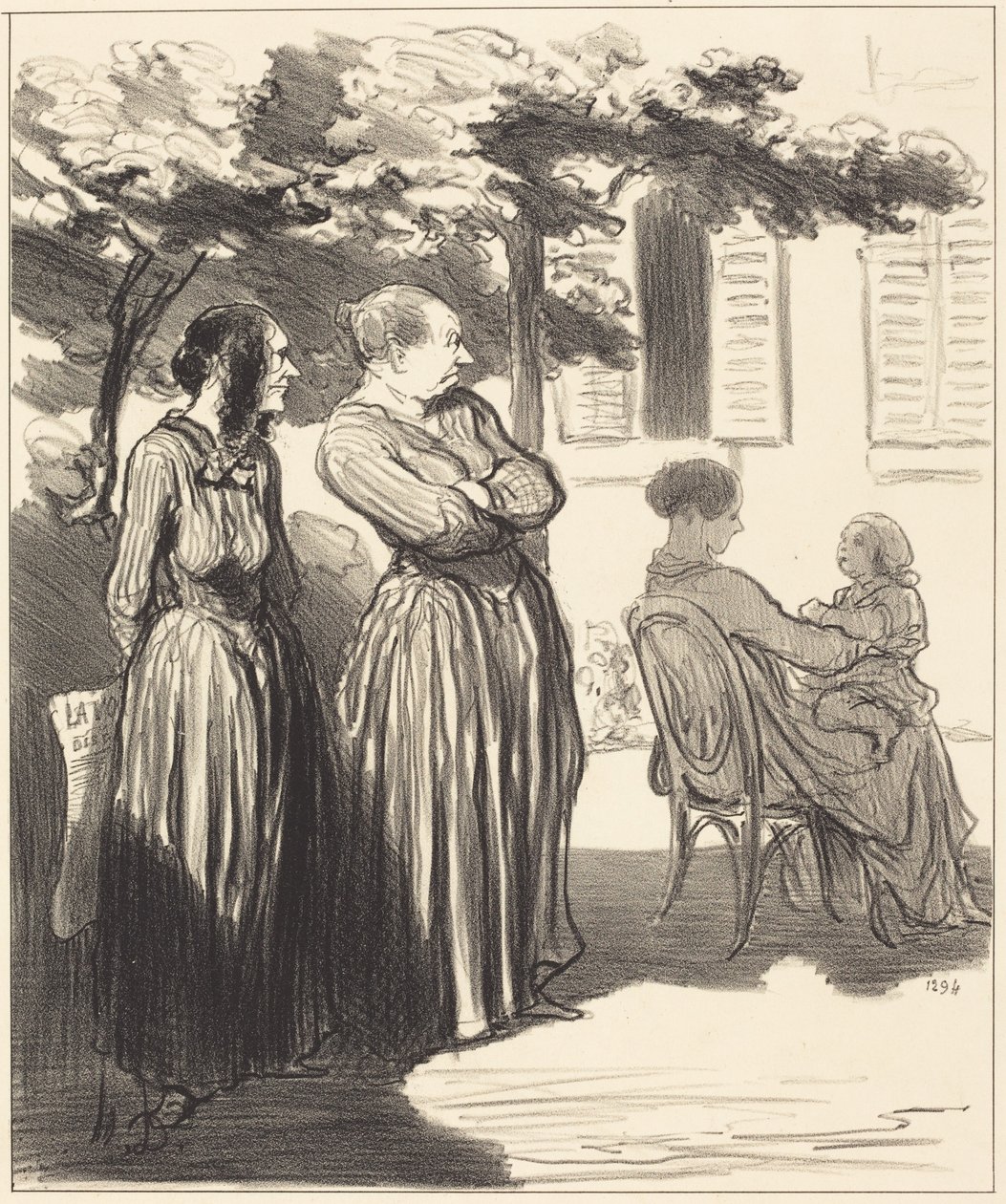 Här är en kvinna som, i detta högtidliga ögonblick... av Honoré Daumier