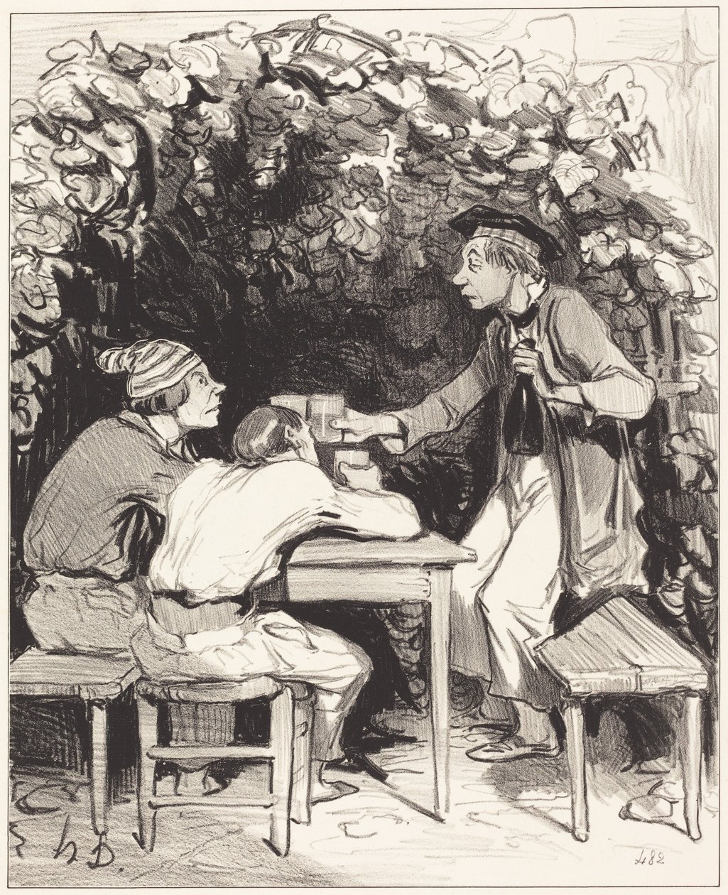 Du förstår, min vän… det finns bara två faktorer… som bidrar till lycka… av Honoré Daumier