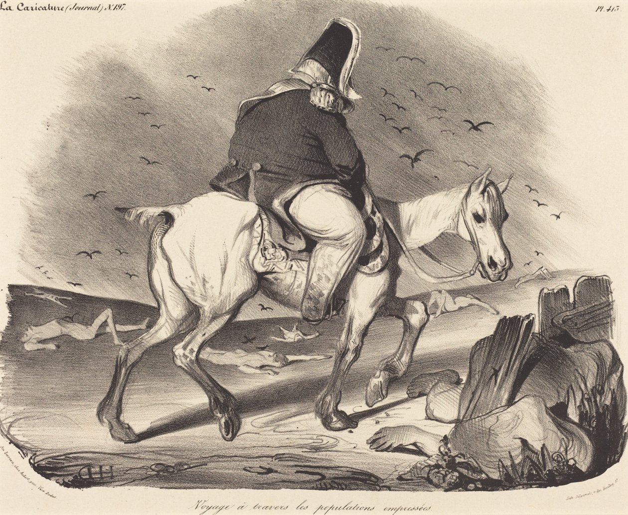Resa genom den ivriga befolkningen av Honoré Daumier
