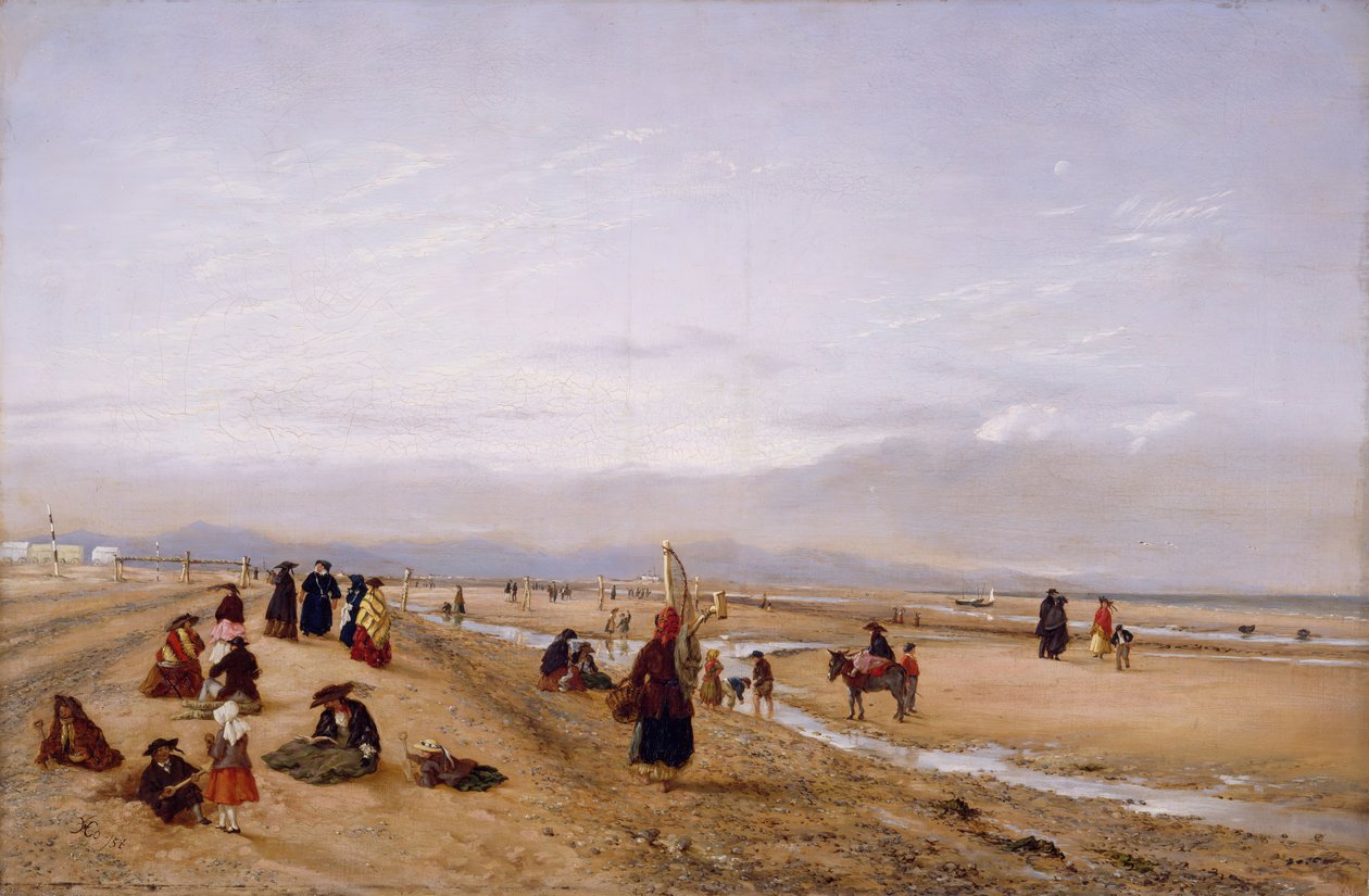 On The Sands at Rhyl, North Wales, 1856. av Hopkins Horsley Hobday Horsley
