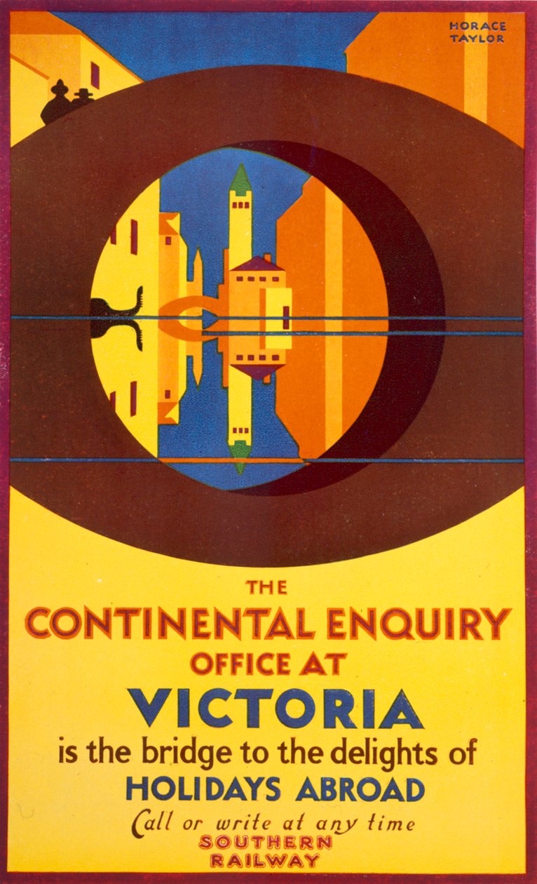 Continental Inquiry Office i Victoria, affisch som annonserar Southern Rail av Horace Taylor