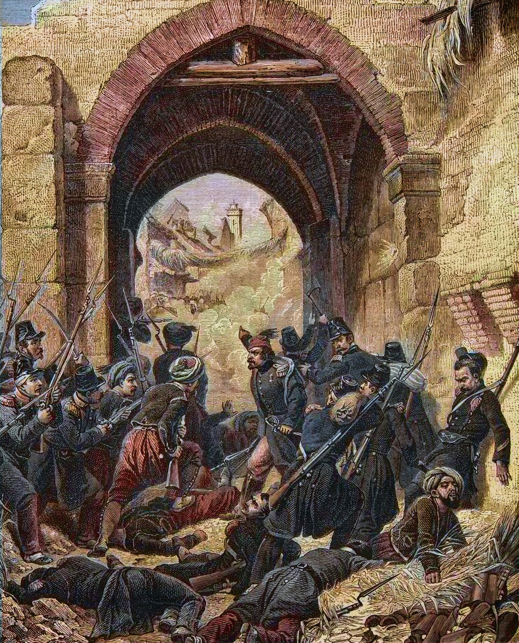 Belägringen av Constantine Algeriet 1837 - Konstantins tillfångatagande - Attack av Constantine Gate - 13 oktober av Horace (after) Vernet