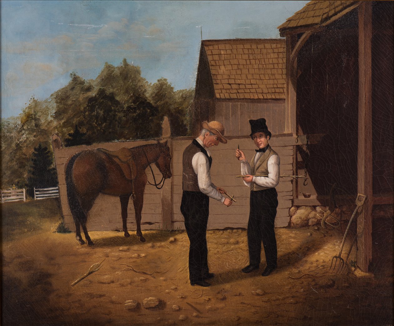 Förhandling om en häst, 1850-1855 av Horace Bundy