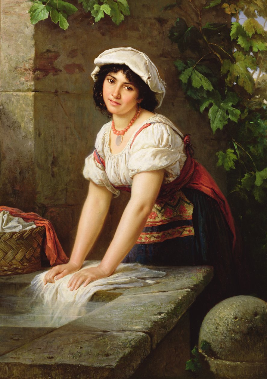 Tvätt vid brunnen, 1896 av Horace Henry Cauty