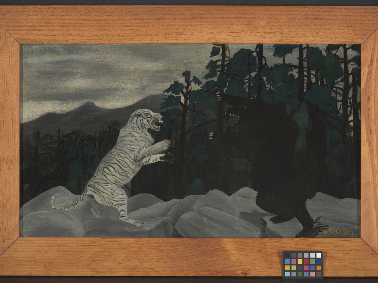 The Blue Tiger (olja på tyg) av Horace Pippin