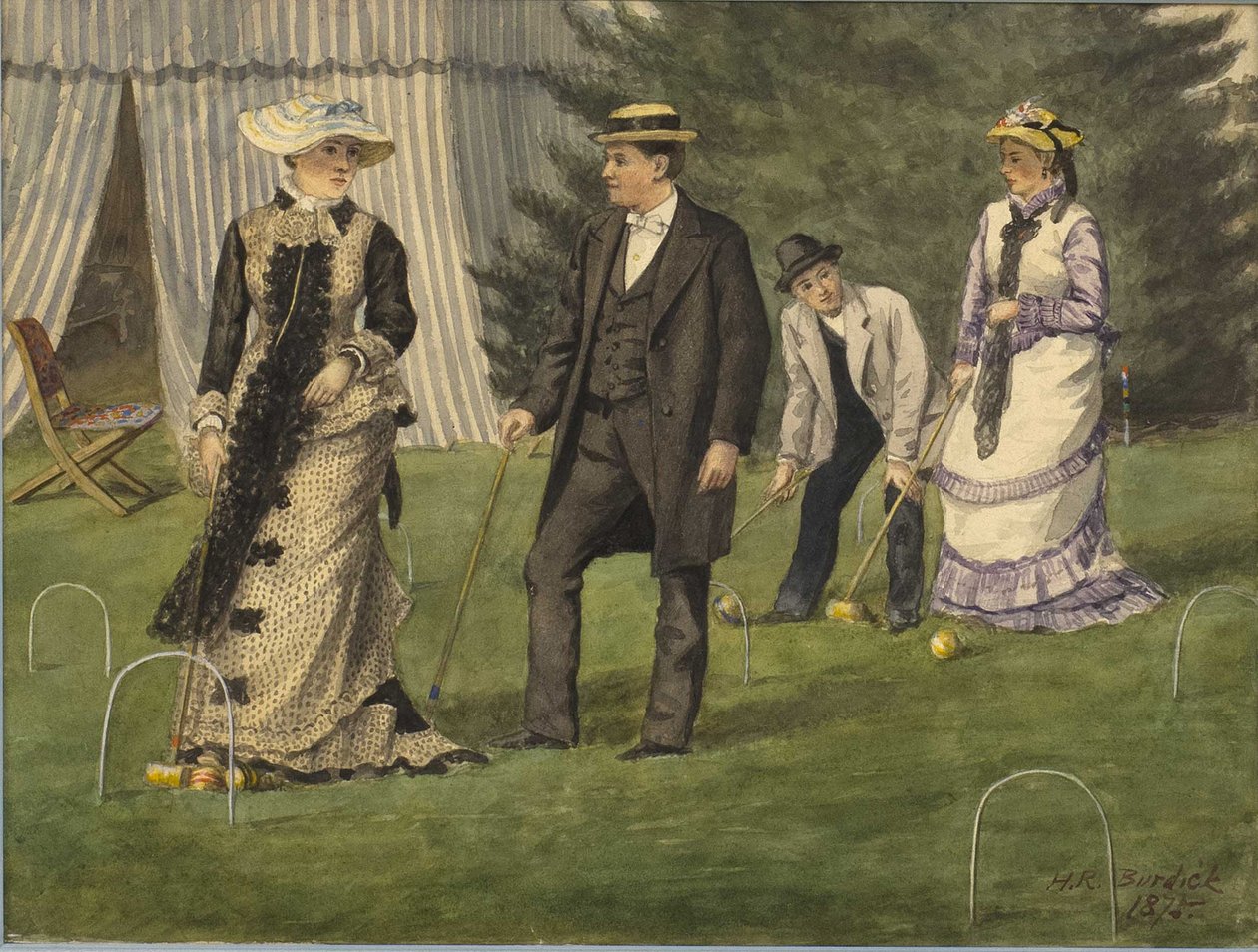 Krocketspelet, 1875. av Horace Robbin Burdick