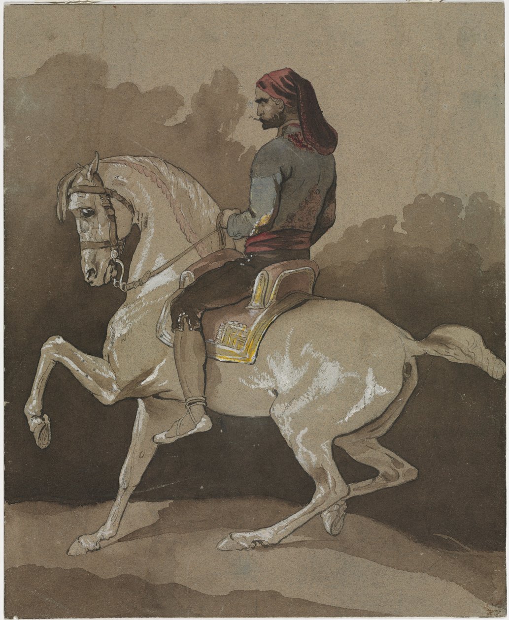 Arab till häst av Emile Jean Horace Vernet
