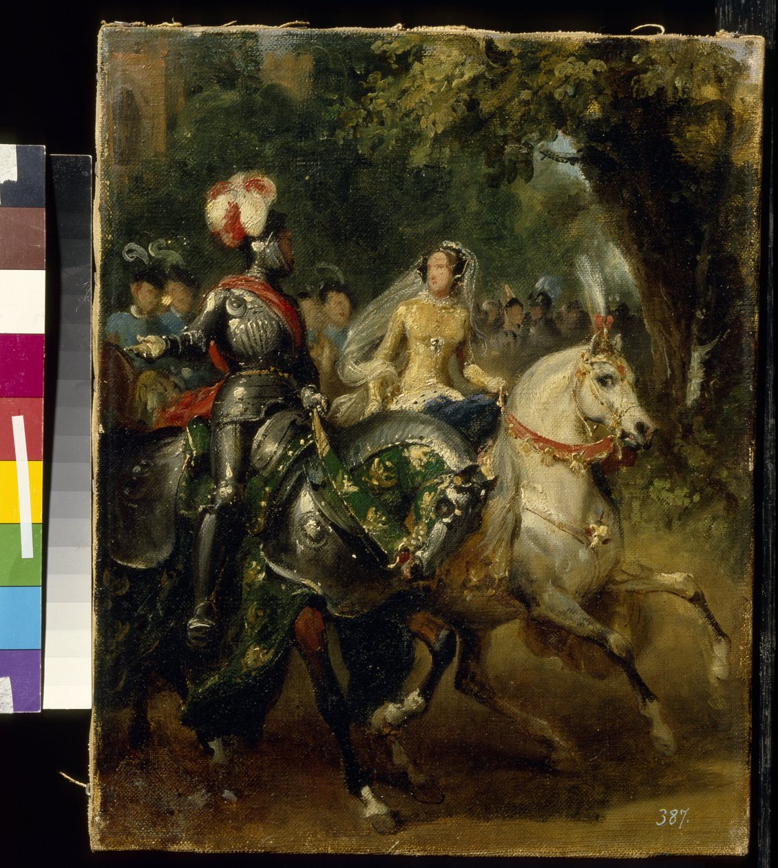 Kavalkad - Peinture de Horace Vernet (1789-1863), huile sur toile (28x22 cm), vers 1842 - (Kavalkad, olja på duk av H.Vernet, ca 1842) - State A. Pushkin Museum of Fine Arts, Moskva av Emile Jean Horace Vernet