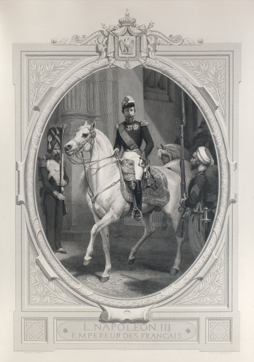 Ryttarporträtt av Napoleon 3 av Horace Vernet