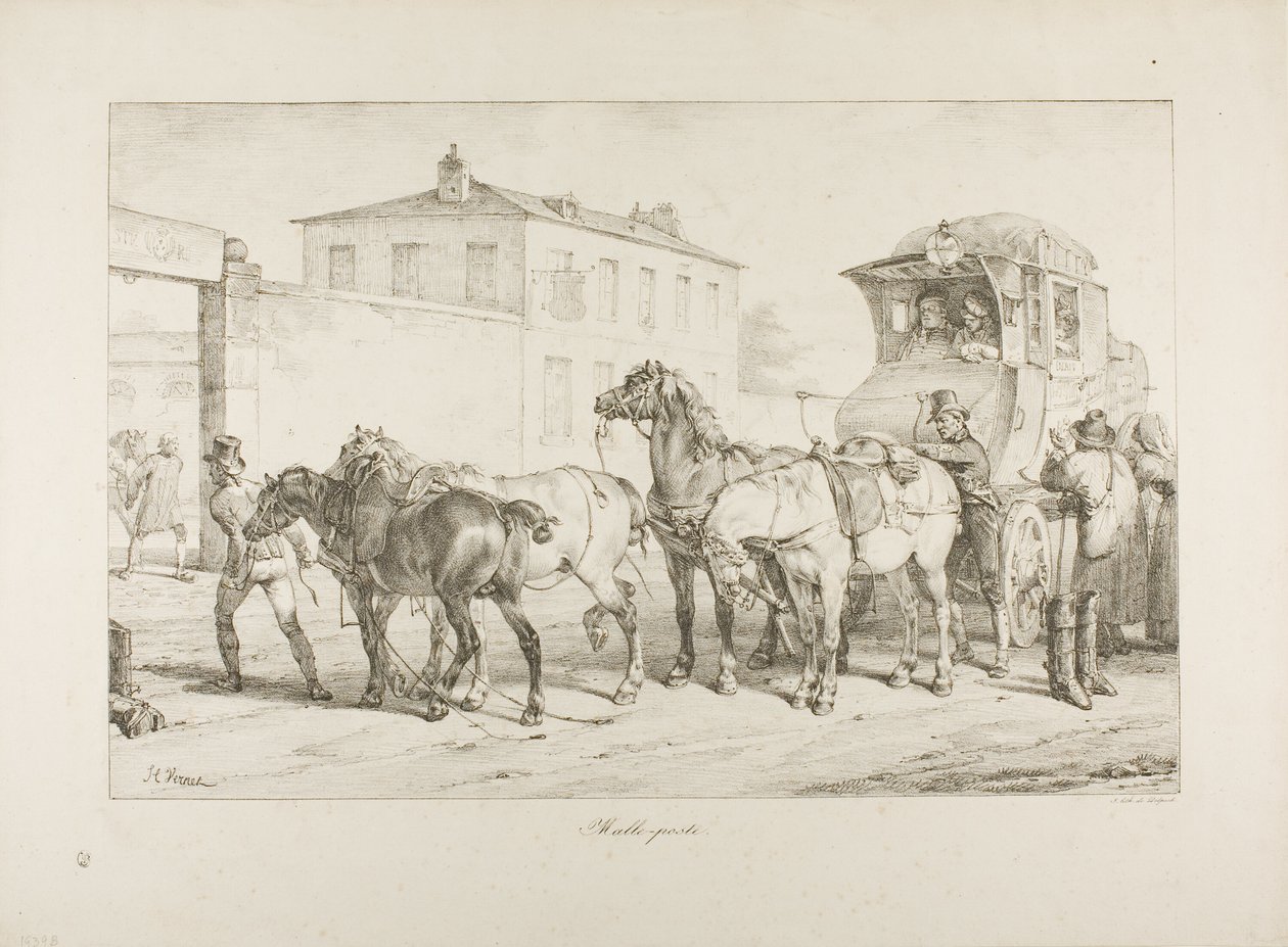 Mailcoach av Emile Jean Horace Vernet