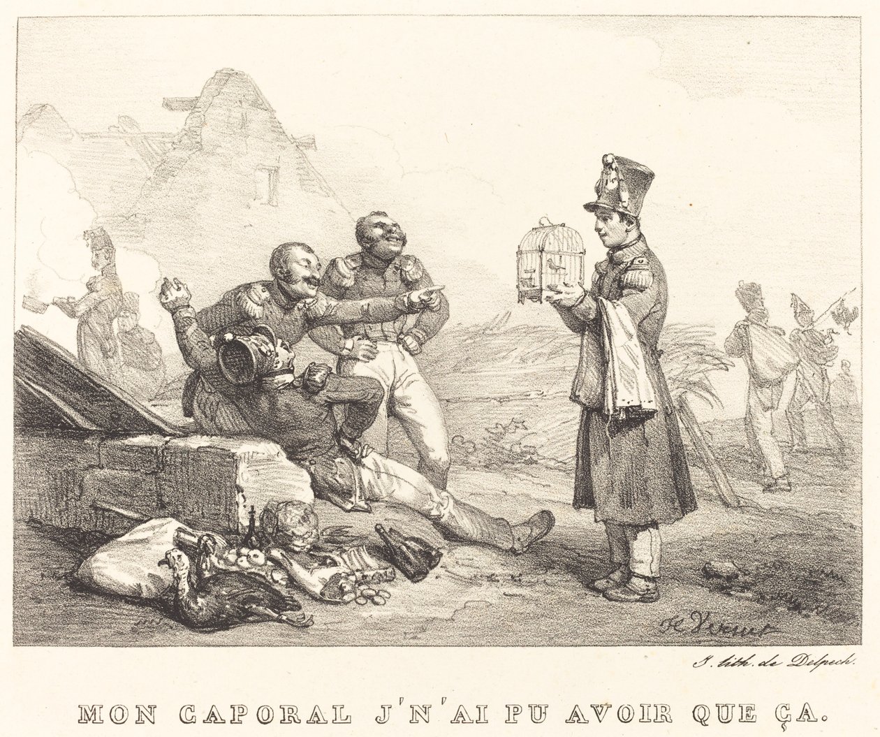 Min korpral, jag kunde bara ha det här av Emile Jean Horace Vernet