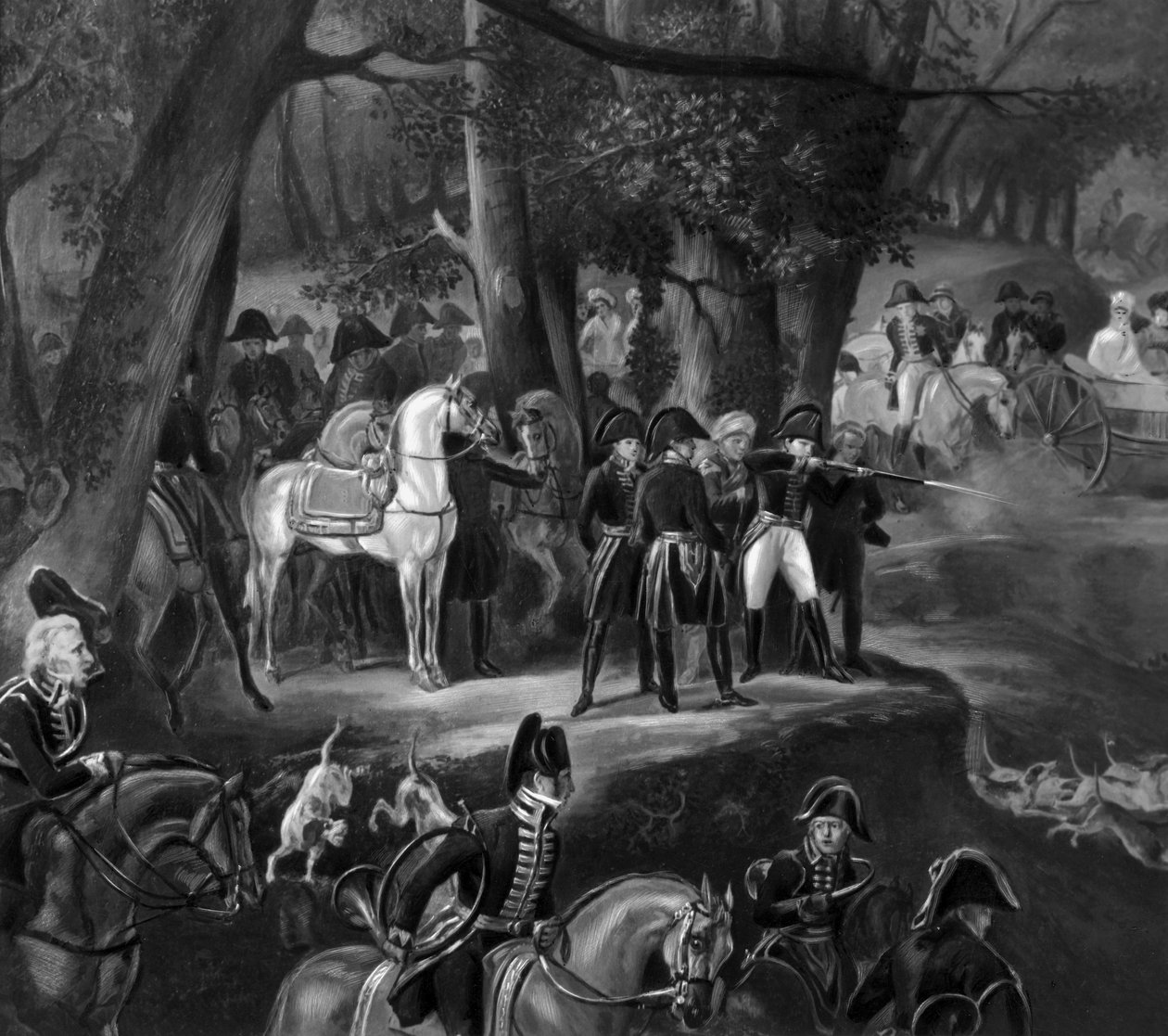 Napoleon I på jakt i Fontainebleau-skogen av Emile Jean Horace Vernet