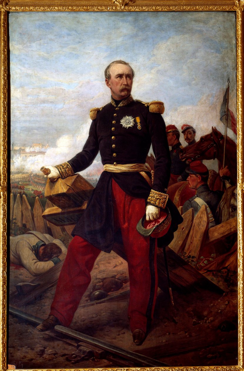 Porträtt till fots av Patrice de Mac Mahon, marechal av Frankrike 1859, hertig av Magenta (1808-1893) republikens president från 1873 till 1879 representant i slaget vid Magenta den 4 juni av Emile Jean Horace Vernet