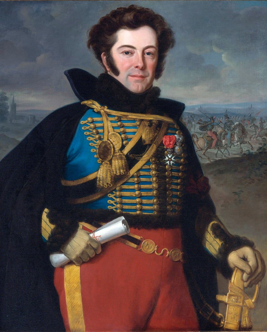 ""Porträtt av Auguste-Frederic Bonamour, Marquis de Talhouet (1788-1842) (Talhouet-Bonamour)"" Målning av Horace Vernet (1789-1863) Olja på duk av Emile Jean Horace Vernet
