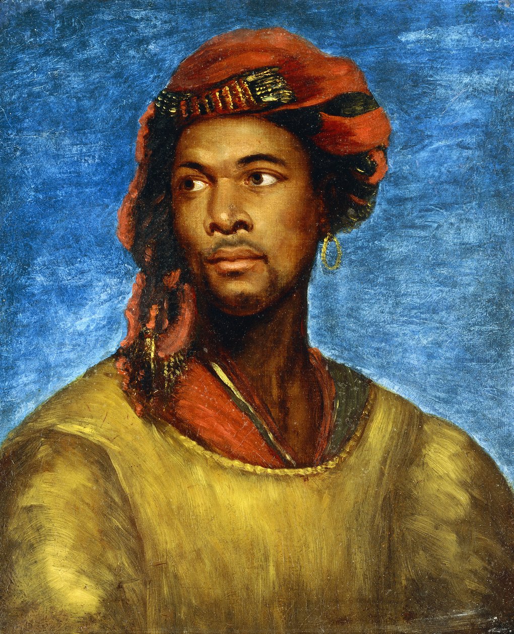 Porträtt av en mor med en röd turban av Emile Jean Horace Vernet