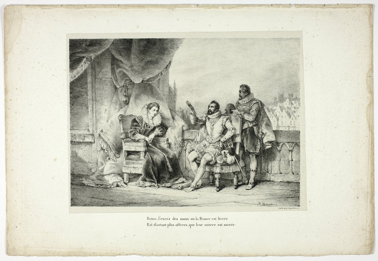 Drottning, överskottet av det onda som Frankrike utsätts för... av Horace Vernet