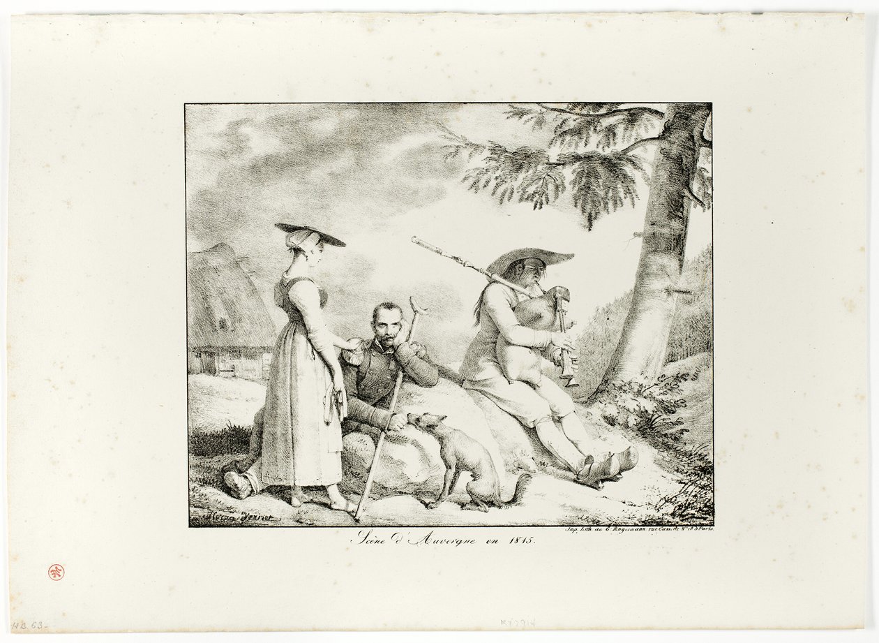 Auvergne scen 1845 av Emile Jean Horace Vernet