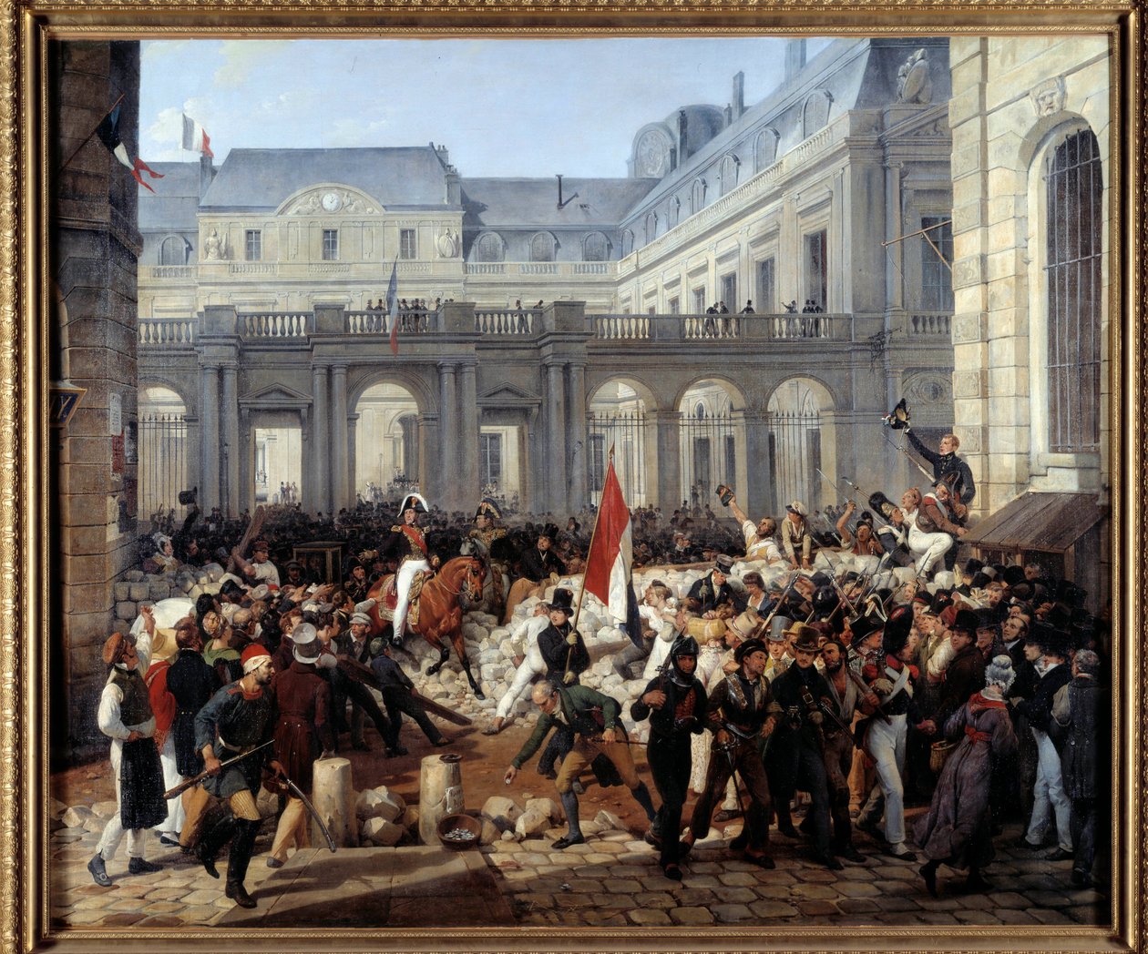 Hertigen av Orleans lämnade det kungliga palatset för att åka till Hotel de Ville (31 juli av Emile Jean Horace Vernet