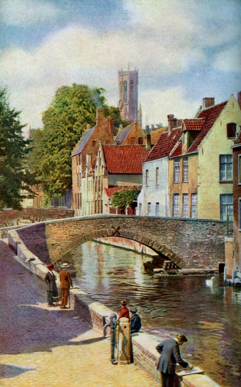 Bridge and Green Quay, Brygge, Belgien, c1924. av Horace W Nicholls