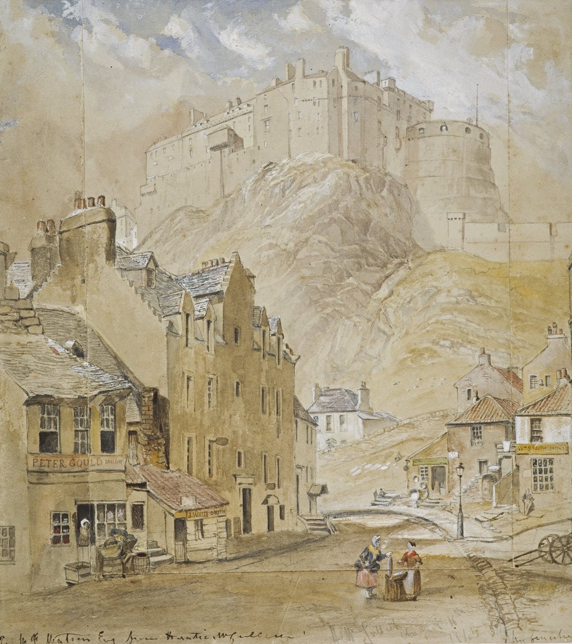 Edinburghs slott från foten av venkeln, 1845 av Horatio McCulloch