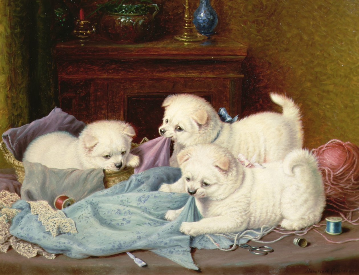 The Little Mischief Makers (olja på duk) av Horatio Henry Couldery