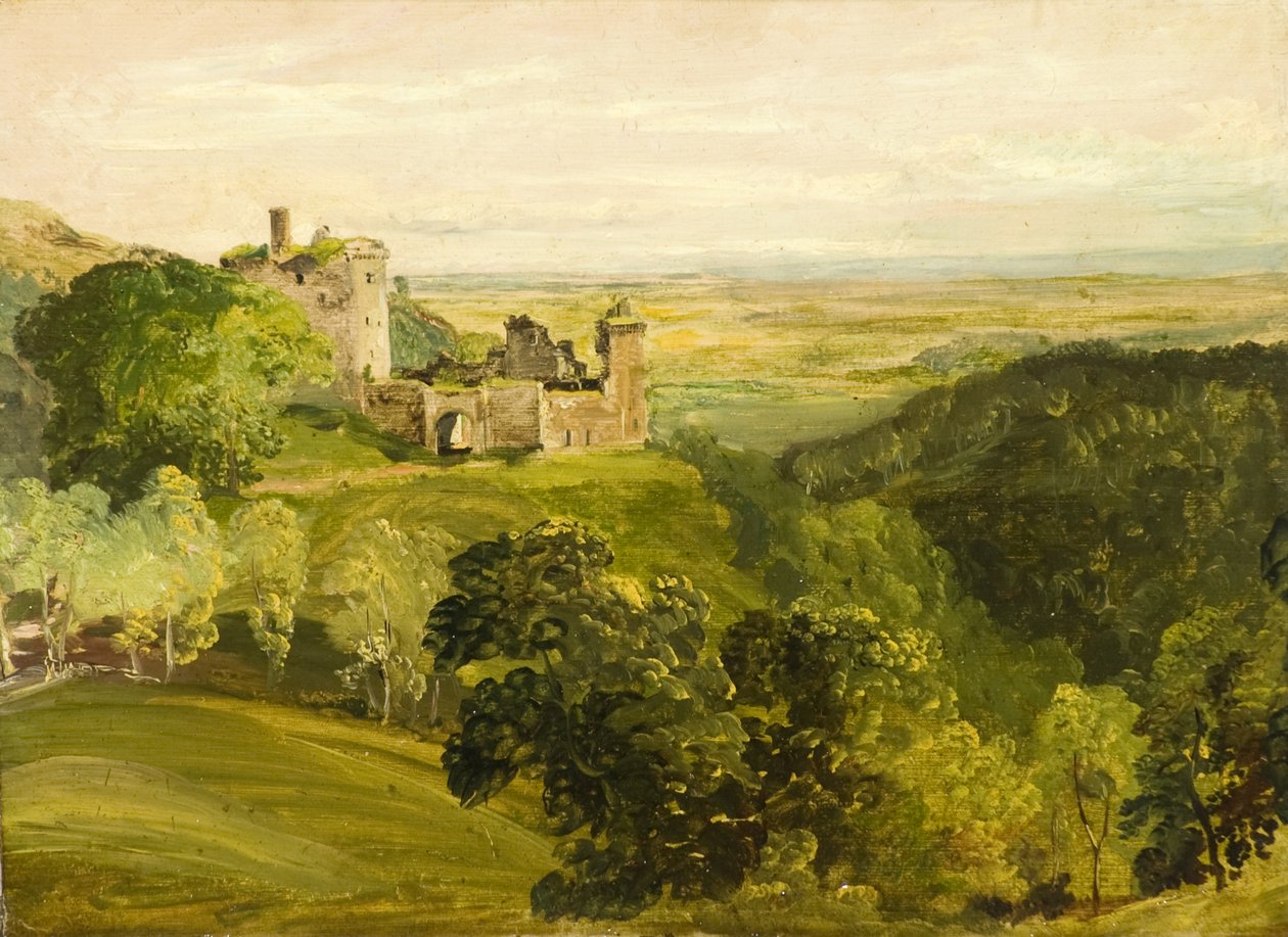 Castle Campbell (olja på duk) av Horatio McCulloch
