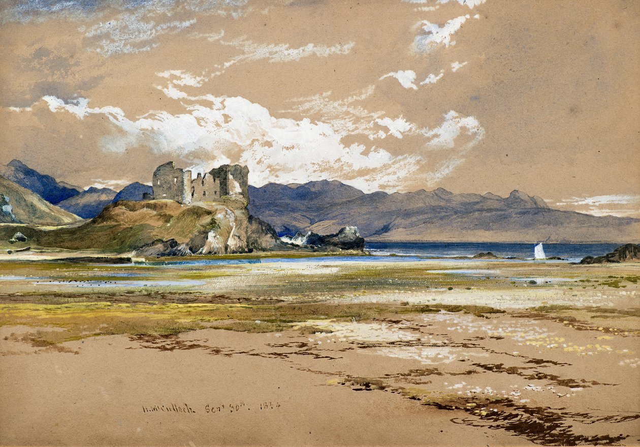 Knock Castle, Skye, ca 1834 (akvarell) av Horatio McCulloch