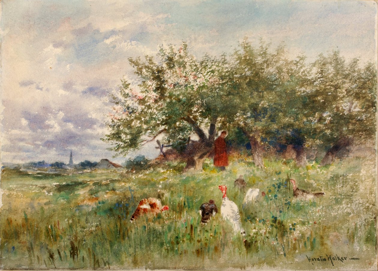 Titta på kalkonerna, sent 1800-tidigt 1900-tal. av Horatio Walker