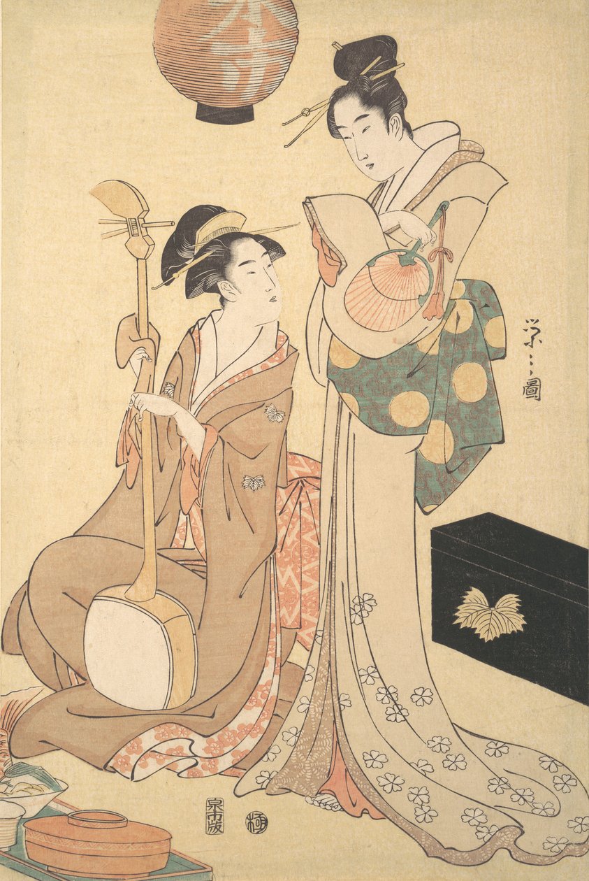 Två geishor, ca. 1792. av Hosoda Eishi