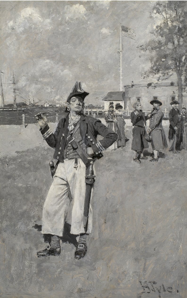 A Privateersman Ashore, 1893 (olja på Russells dukskiva) av Howard Pyle