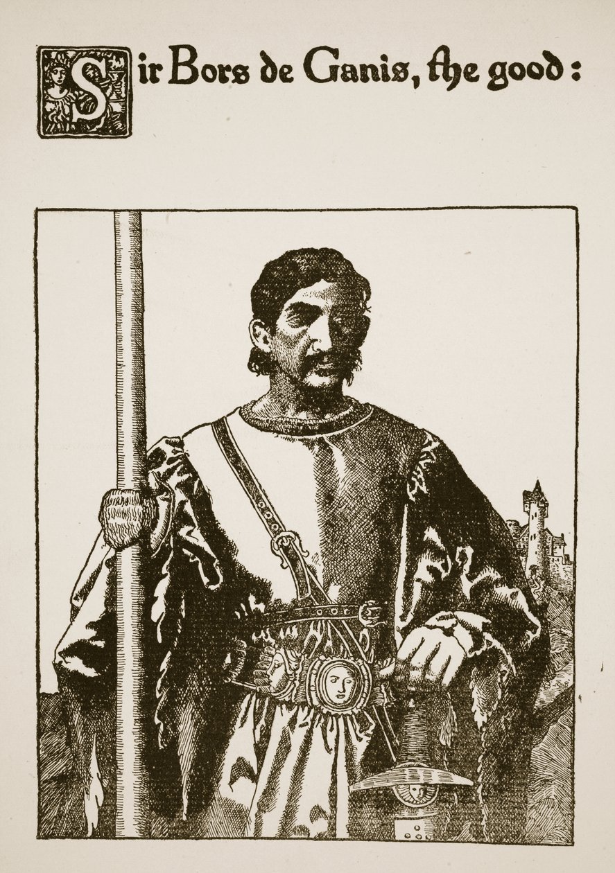 Sir Bors de Ganis, den gode, illustration från 