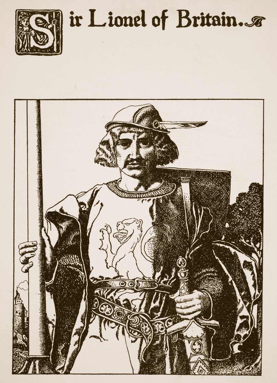 Sir Lionel från Storbritannien, illustration från "The Story of the Champions of the Round Table" av Howard Pyle
