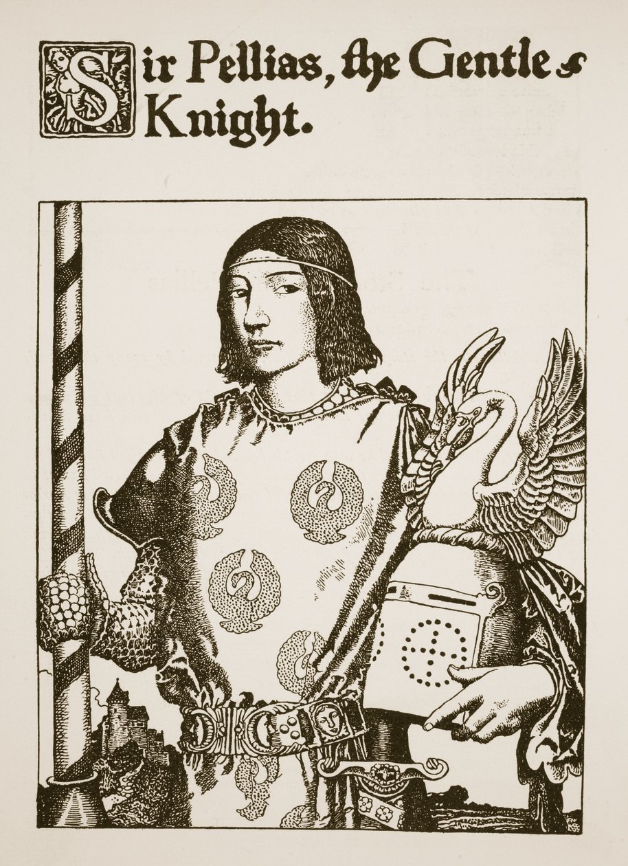 Sir Pellias, the Gentle Knight, illustration från "Berättelsen om kung Arthur och hans riddare", 1903 av Howard Pyle