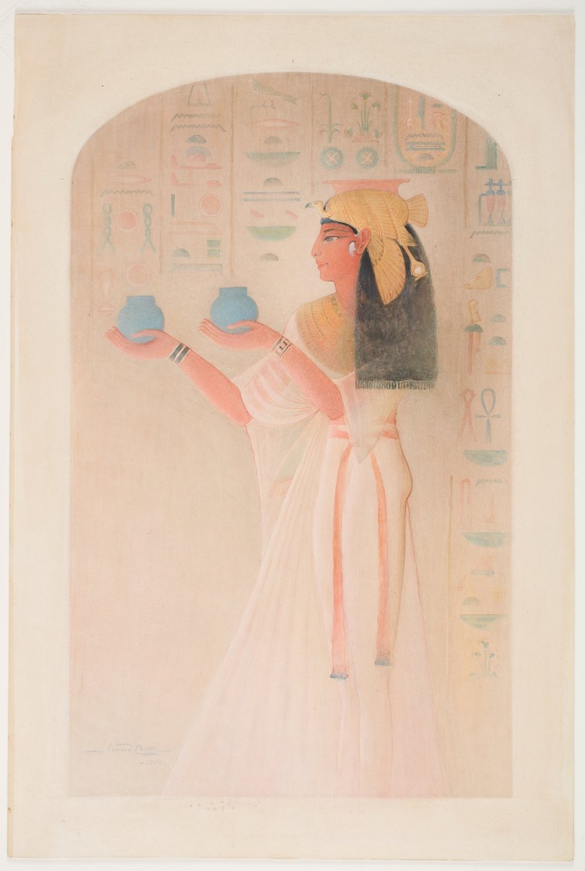 Drottning Nefertari erbjuder två krukor av Howard Carter