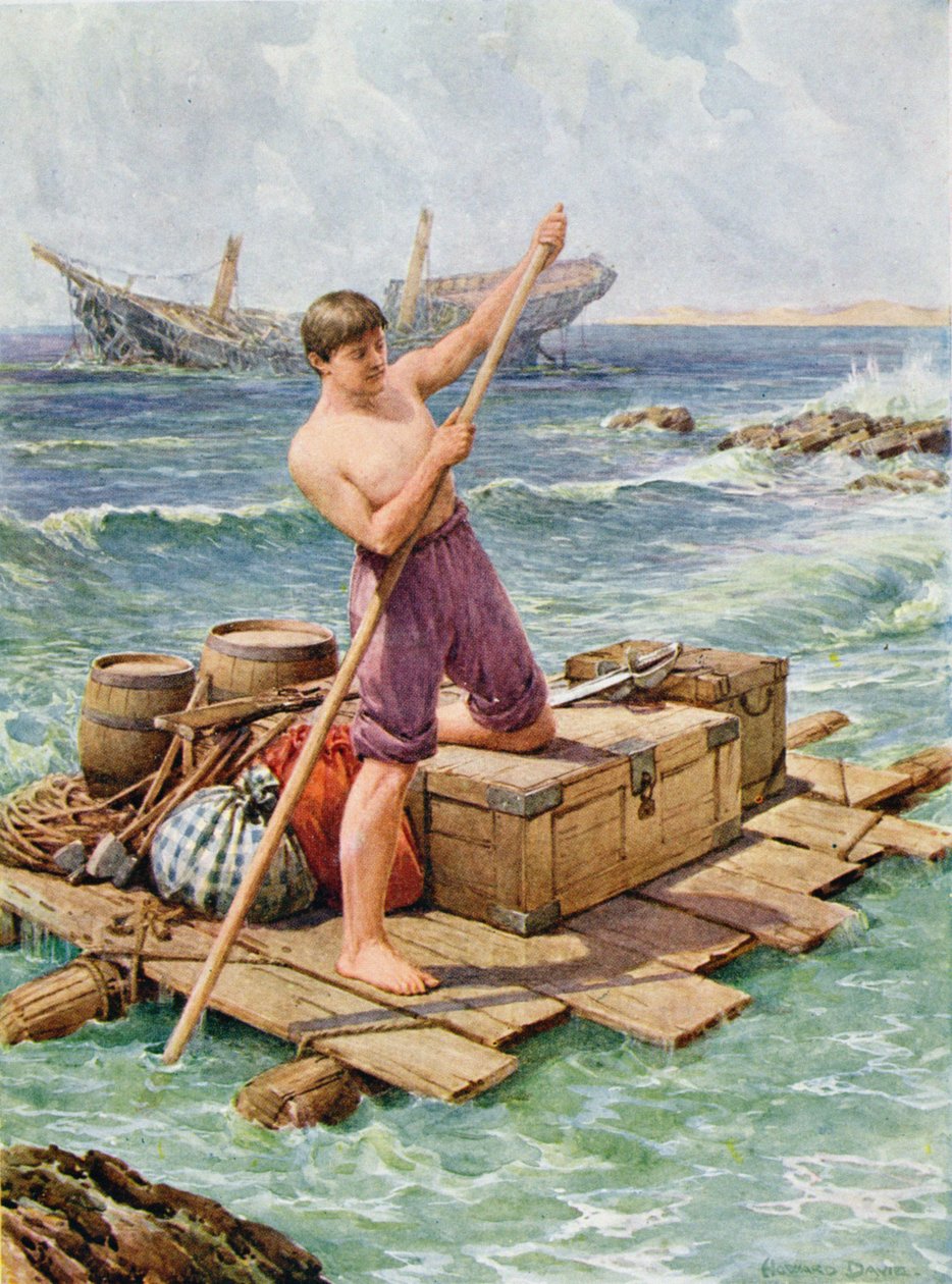 Bringing the Raft from the Wreck, illustration för 