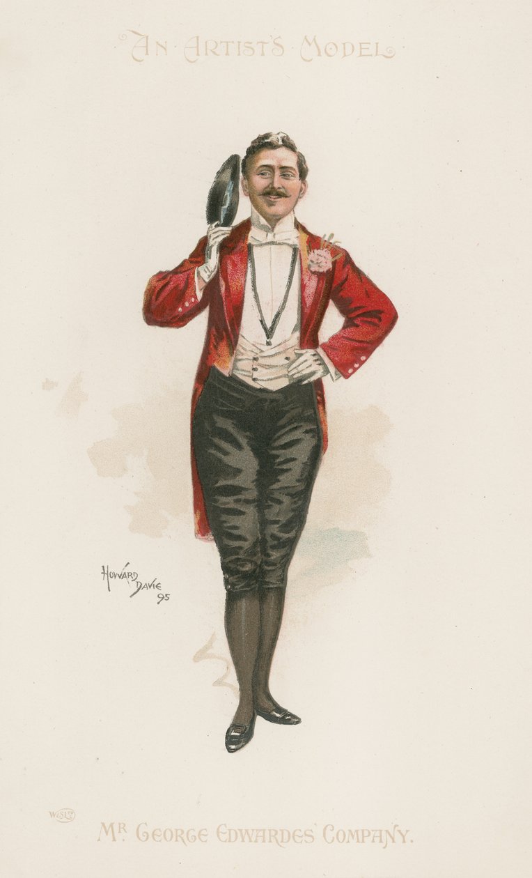 Porträtt i helfigur av en ceremonimästare (färglitografi) av Howard Davie