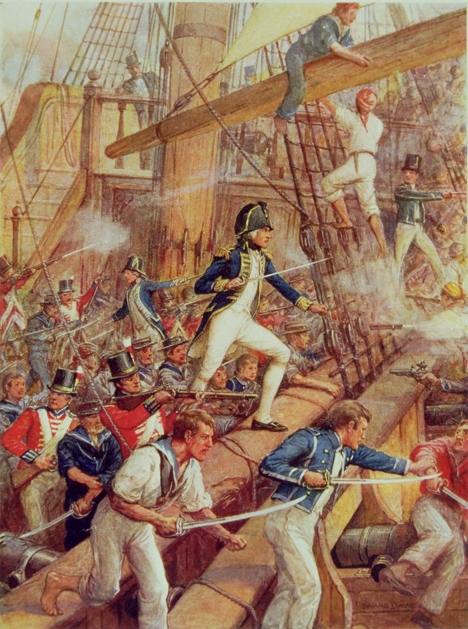 Horatio Nelson (1758-1805) går ombord på "San Nicholas" av Howard Davie