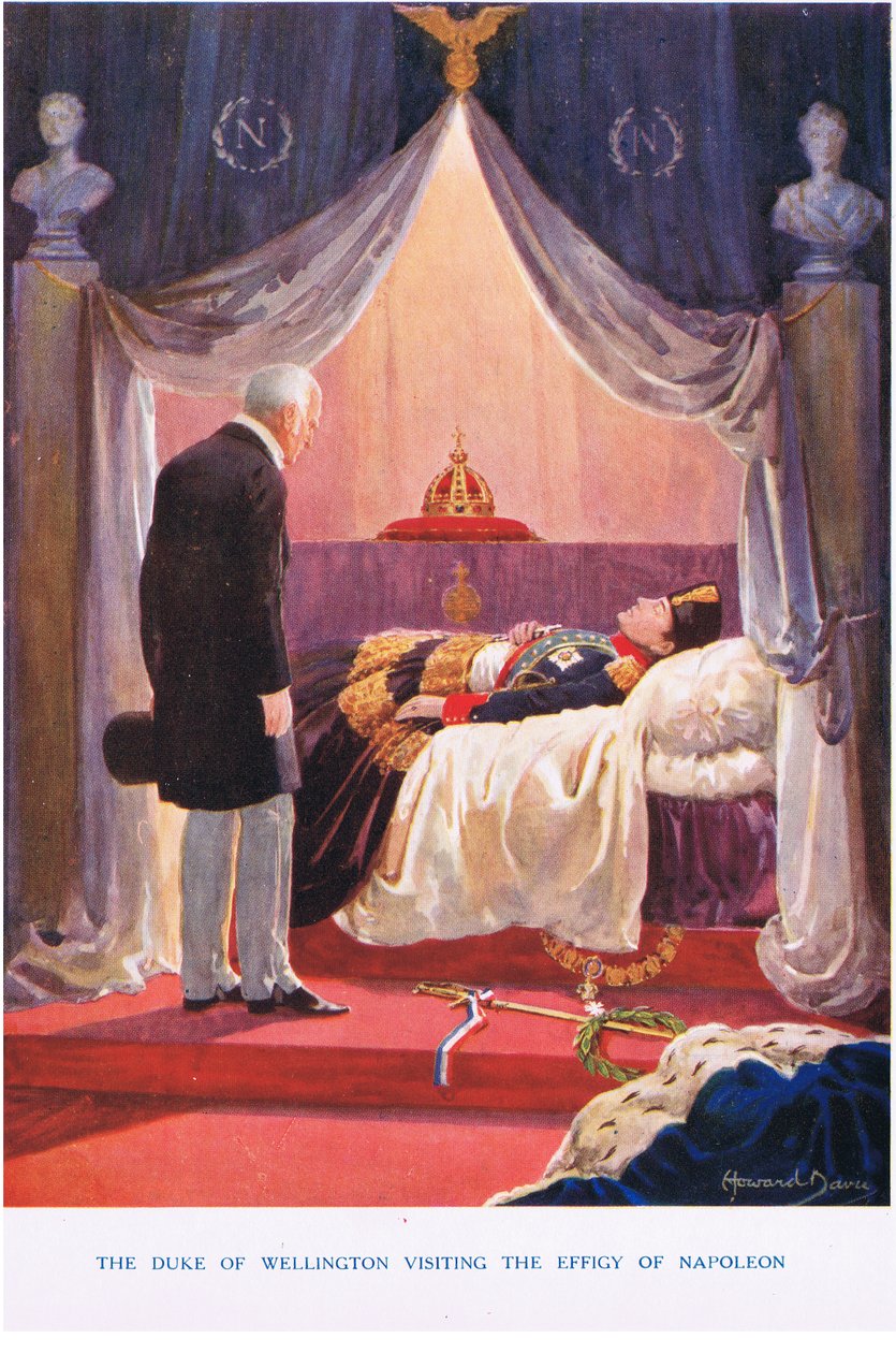 Hertigen av Wellington besöker bilden av Napoleon, illustration från 