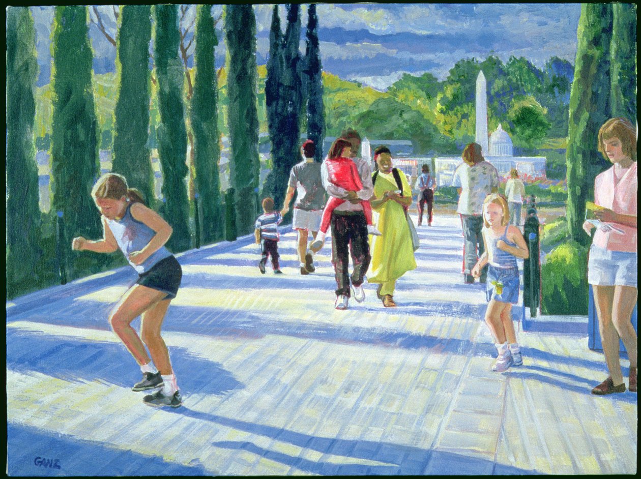 Spaceport, Legoland, 2000 (akryl på duk) av Howard Ganz