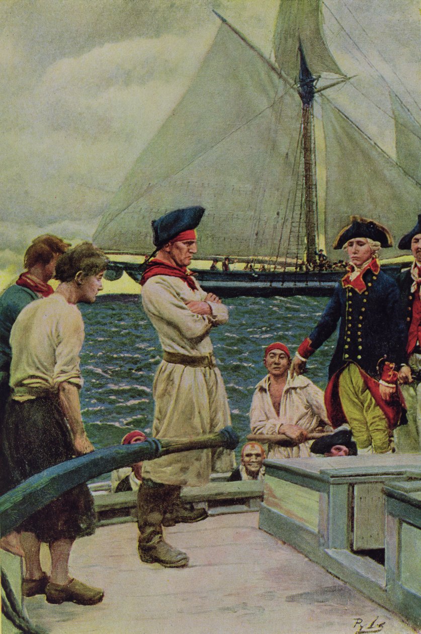 En amerikansk privatist som tar ett brittiskt pris, illustration från "Pennsylvanias trots av Förenta staterna" av Hampton L. Carson, pub. i Harper