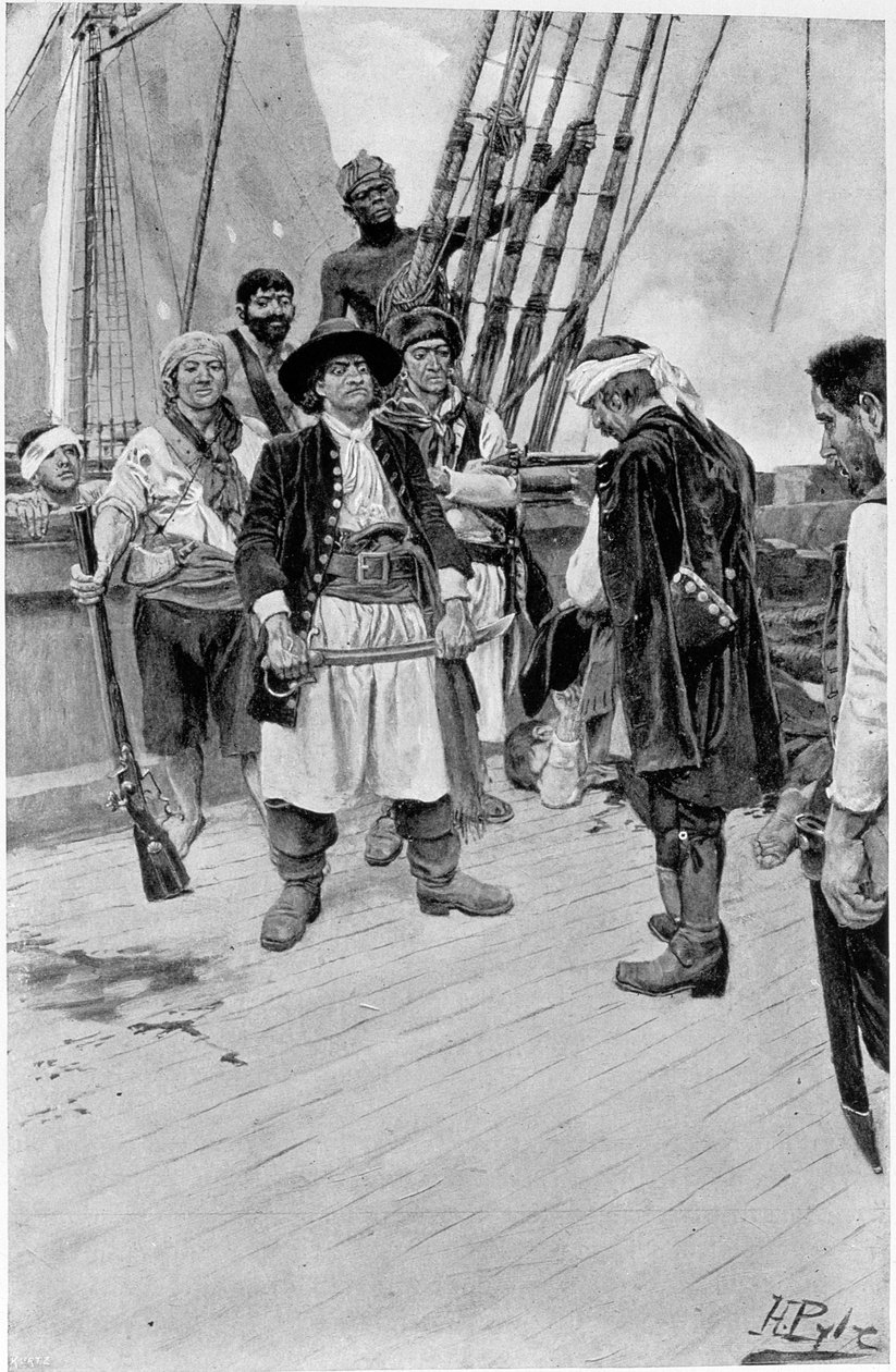 Kapten Tongrelow tog störst, illustration från "New York Colonial Privateers" av Thomas A. Janvier, pub. i Harper