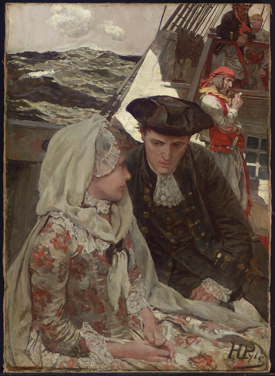 Tröstande ord (olja på duk) av Howard Pyle