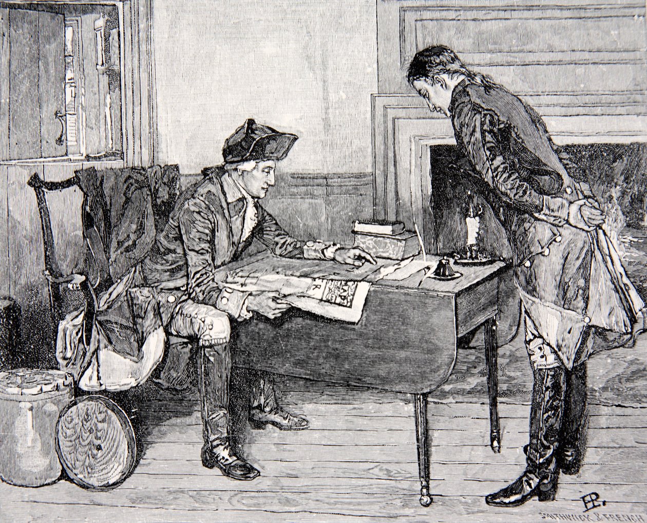 Hale mottar instruktioner från Washington av Howard Pyle
