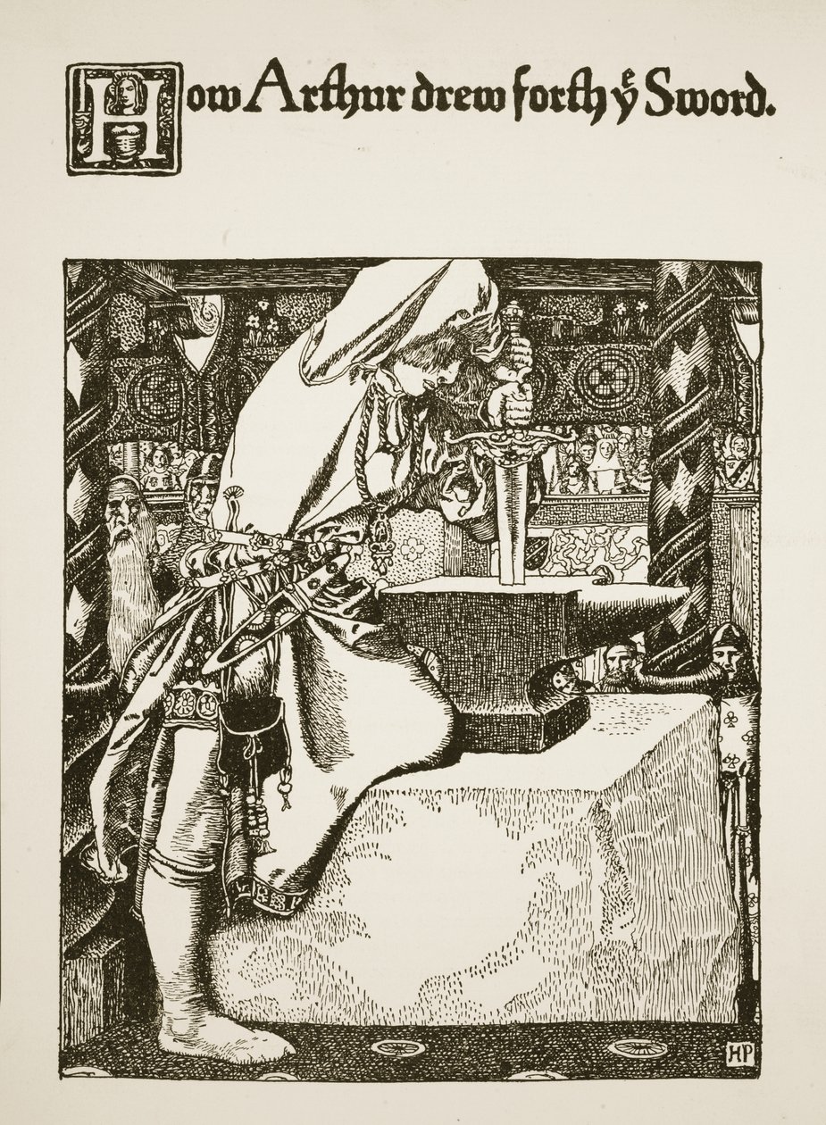 Hur Arthur drog fram ditt svärd, illustration från 